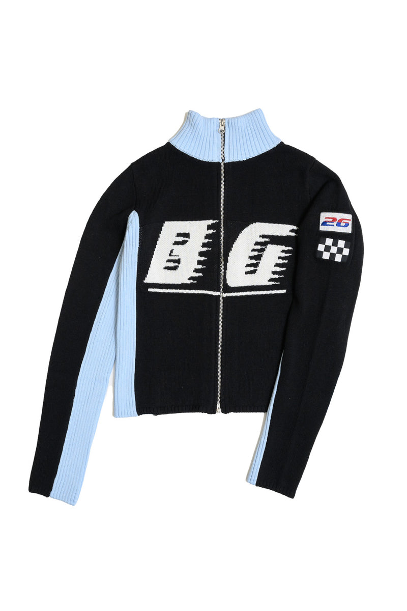 BG RACING ZIP KNIT