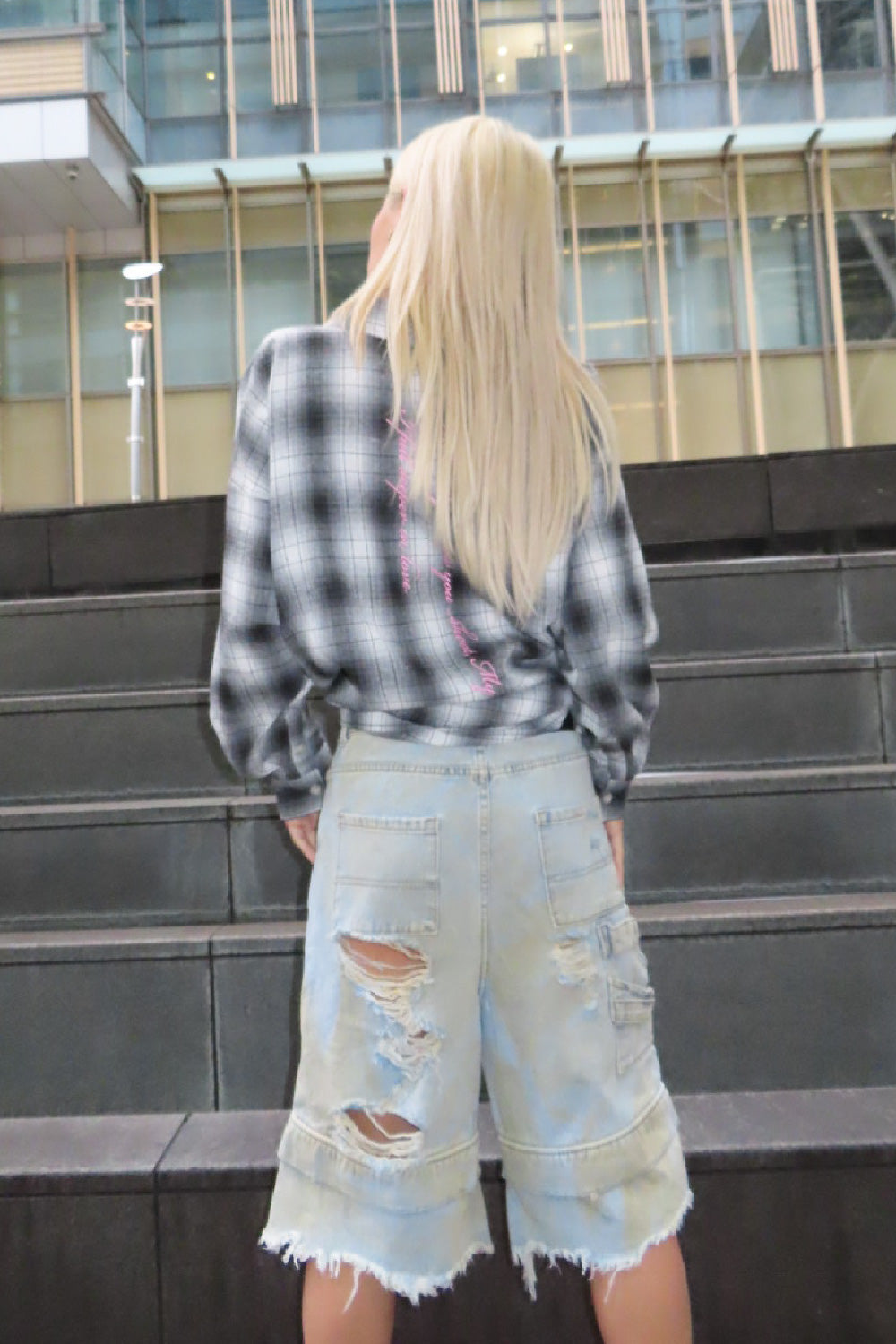 CRASH DAMAGE DENIM PANTS