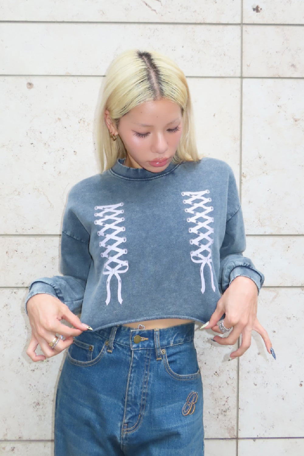 LACE UP SHORT TOPS