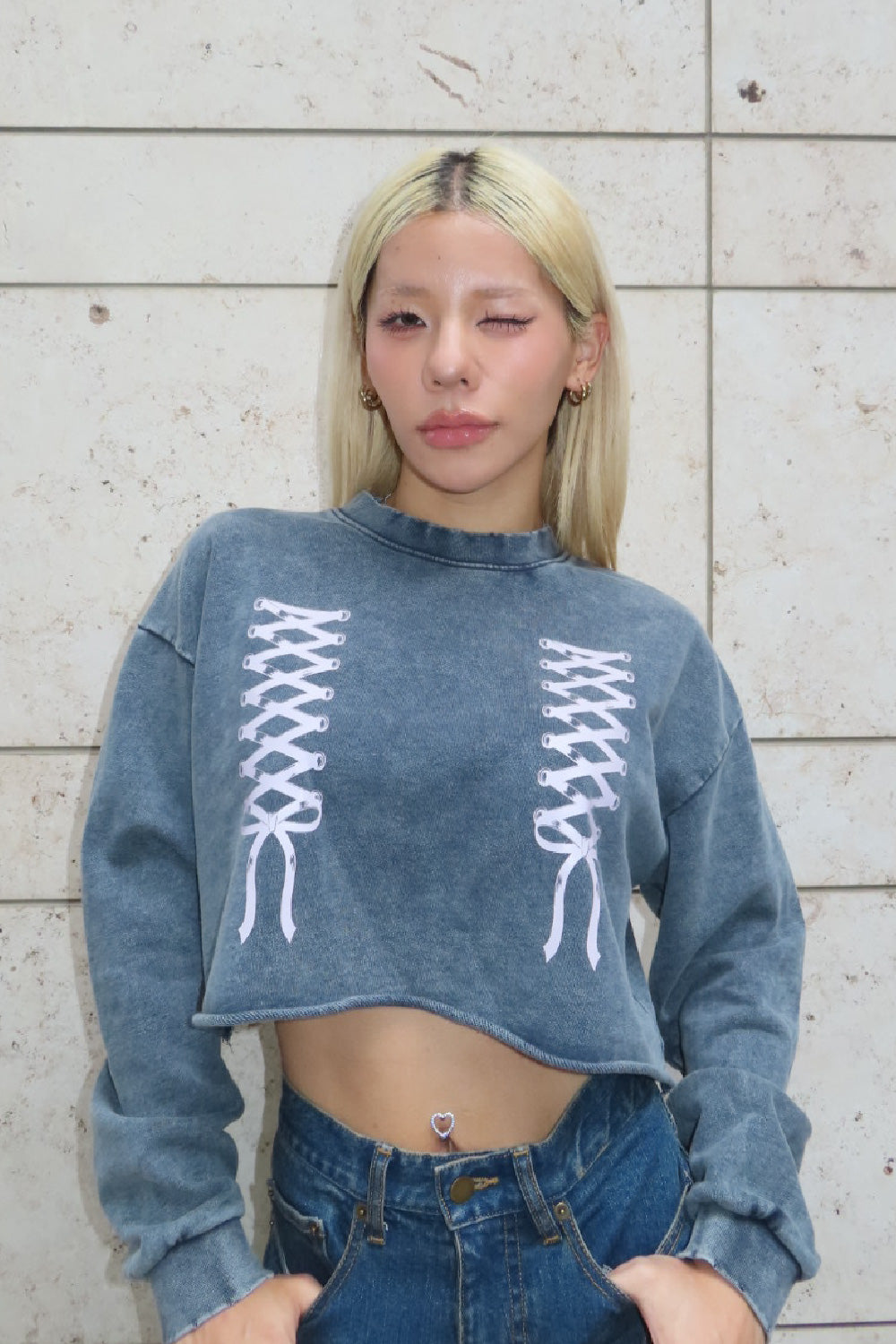 LACE UP SHORT TOPS