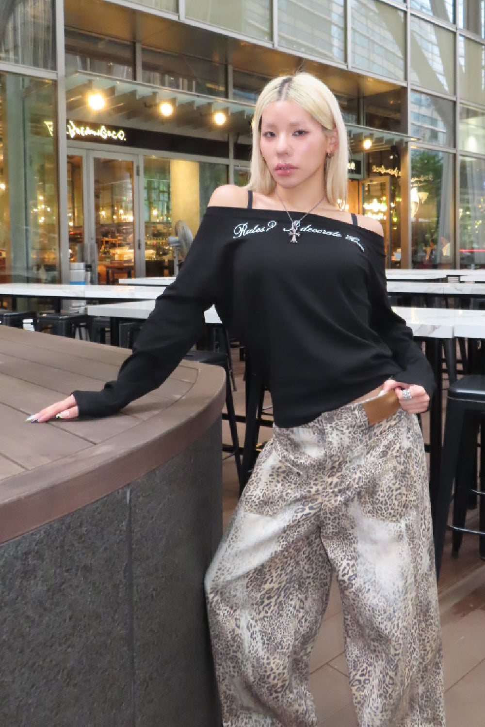 OFF SHOULDER LOGO TOPS