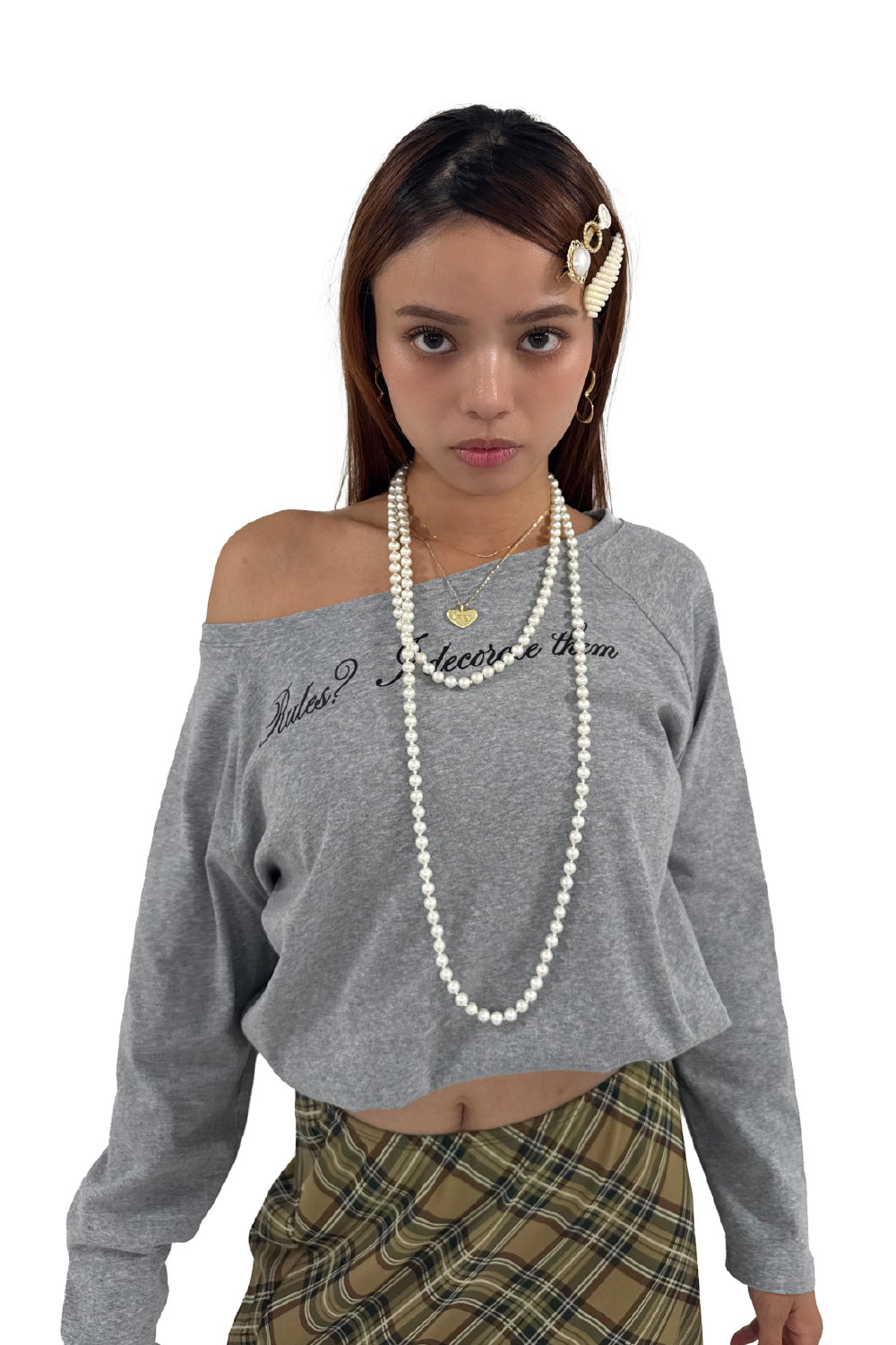 OFF SHOULDER LOGO TOPS