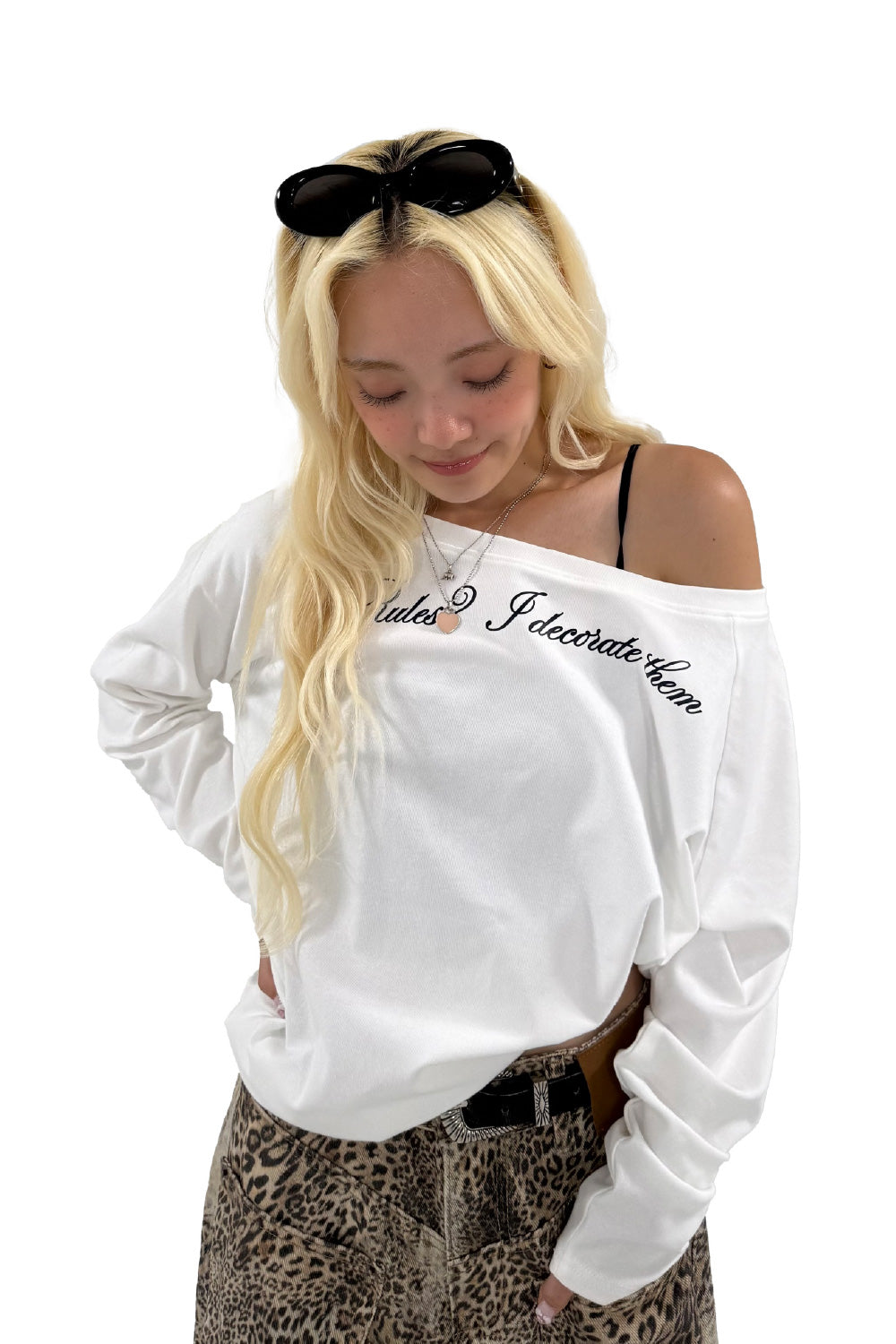 OFF SHOULDER LOGO TOPS