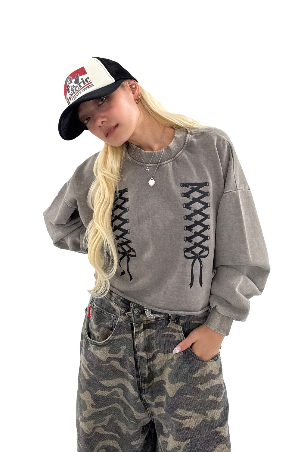 LACE UP SHORT TOPS