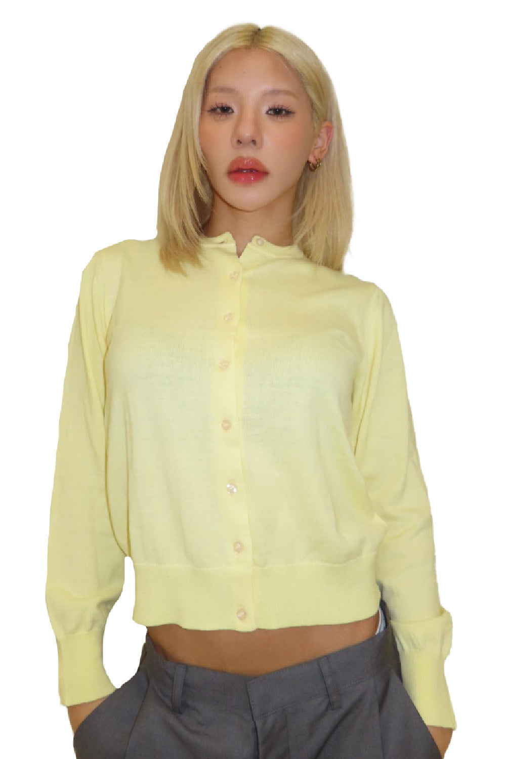 BASIC CREW NECK CARDIGAN