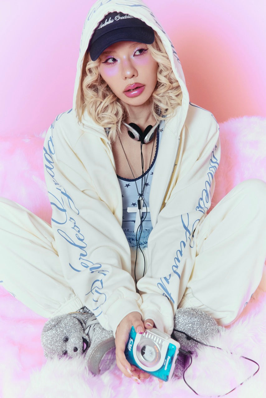 CURSIVE LOGO ZIP HOODIE
