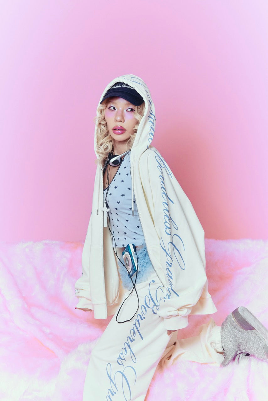CURSIVE LOGO ZIP HOODIE