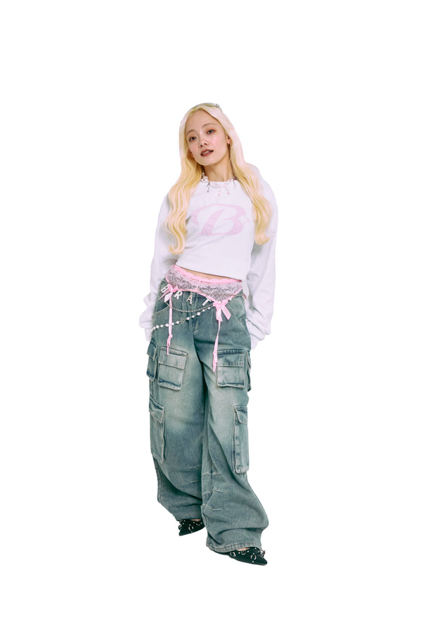 B ICON EMBROIDERED PATCH PULLOVER