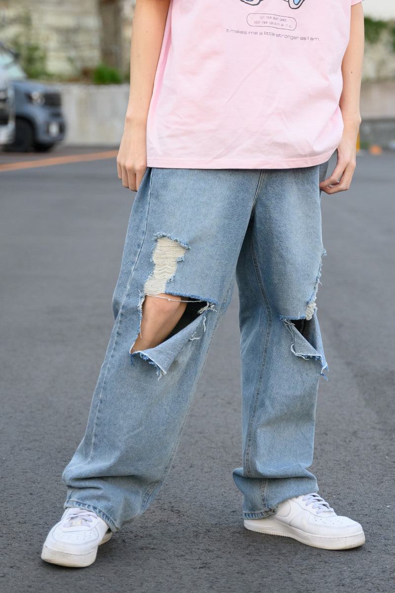 DAMAGE DENIM PANTS