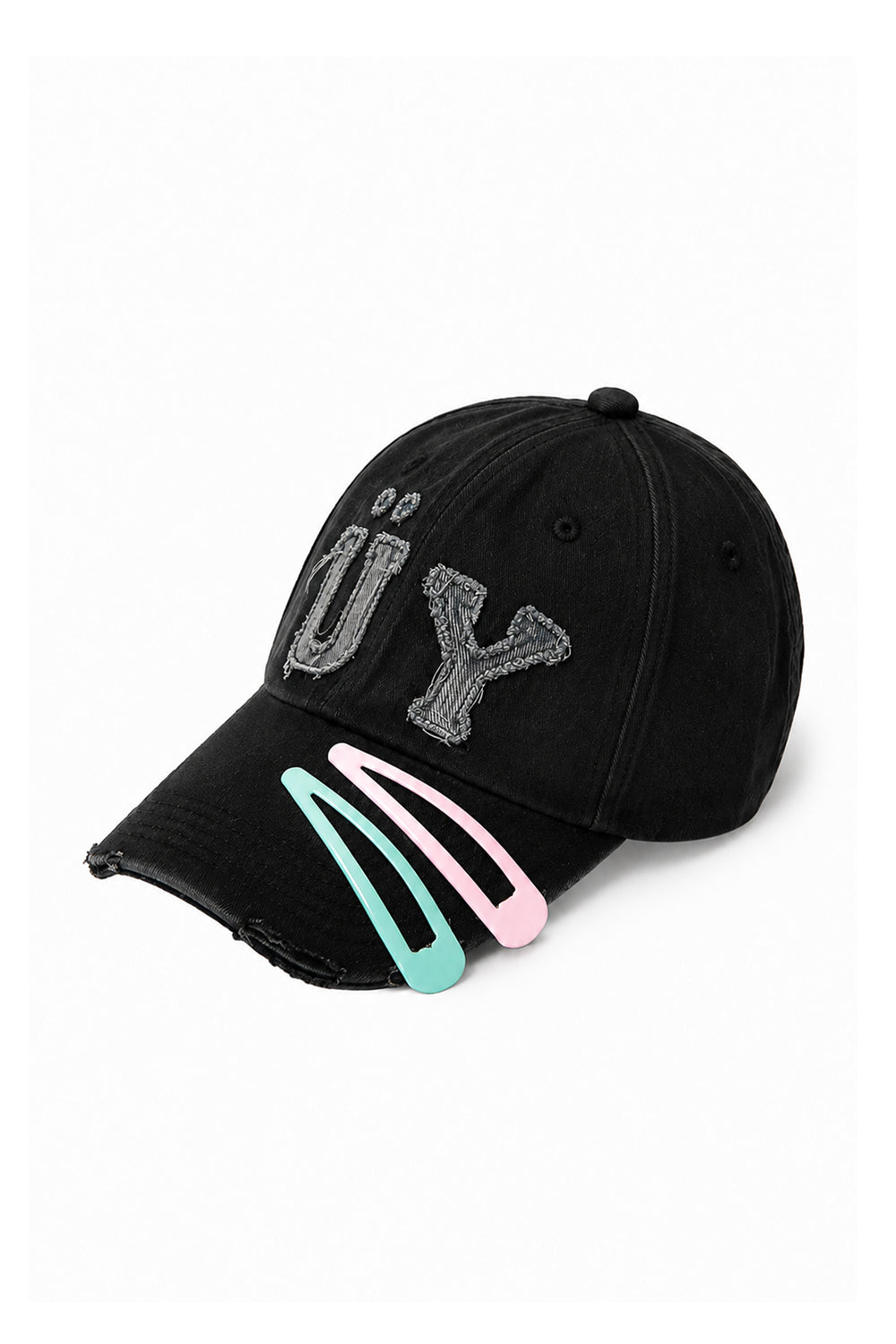 Pin set Patchwork cap＋pouch (BLACK)