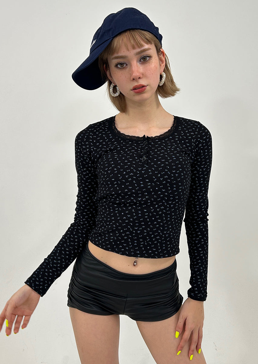 FLOWER PATTERN HENRY NECK PO