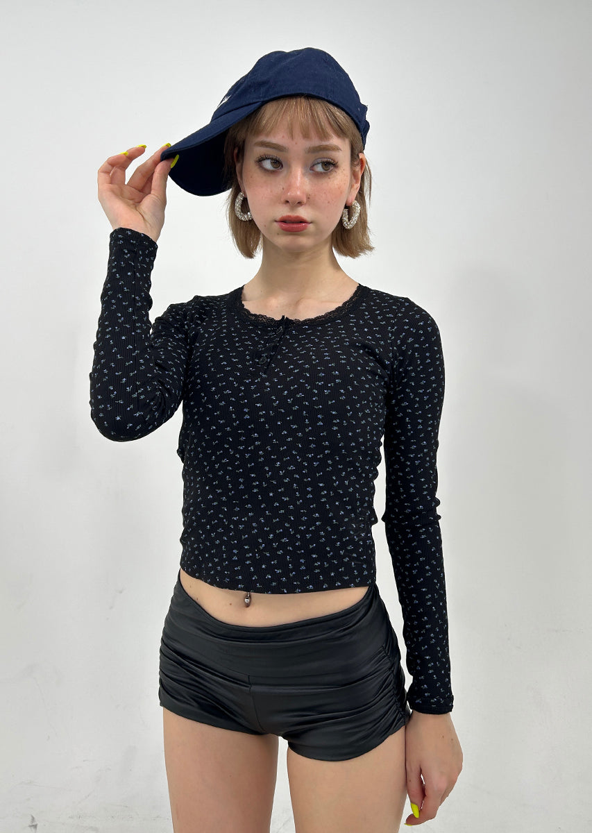 FLOWER PATTERN HENRY NECK PO