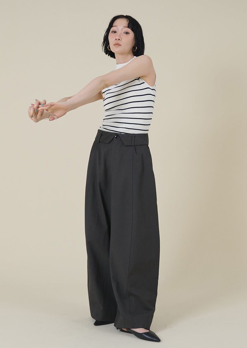 ターンバックウエストワイドパンツ