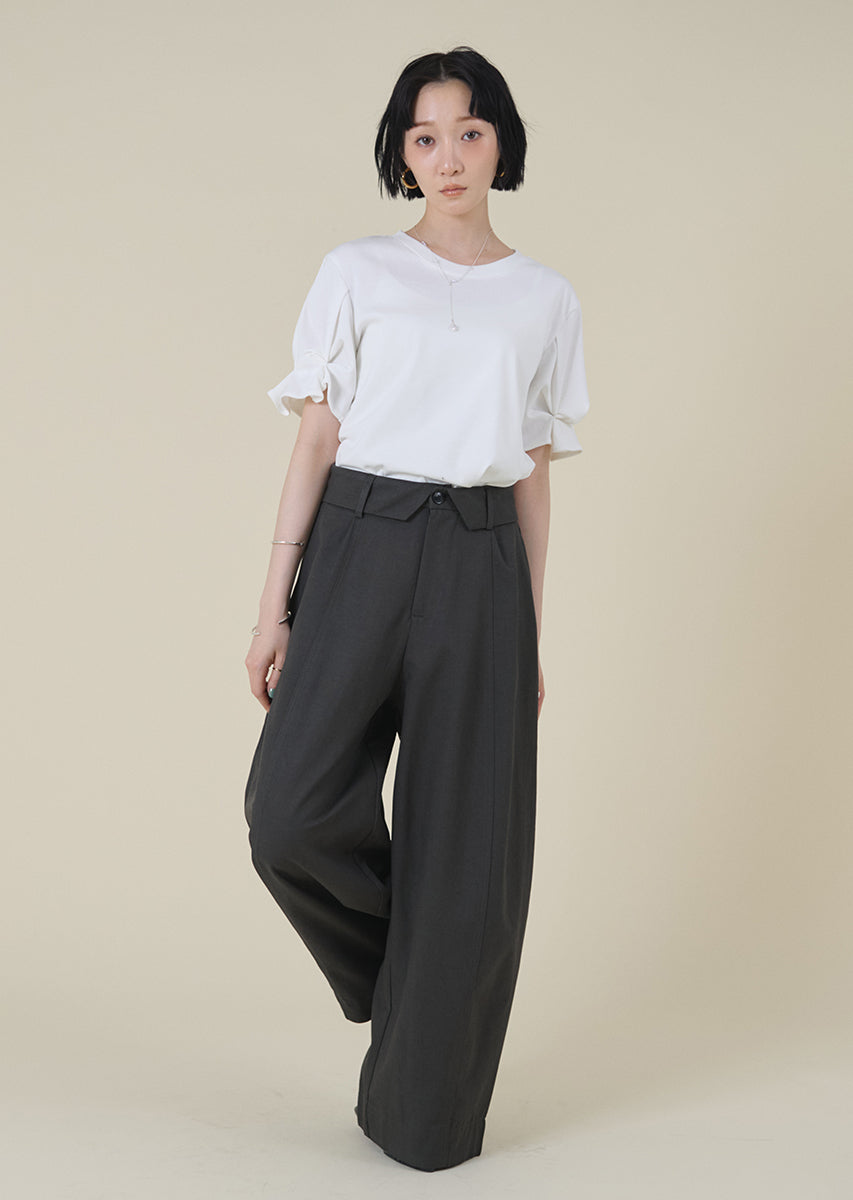 ターンバックウエストワイドパンツ
