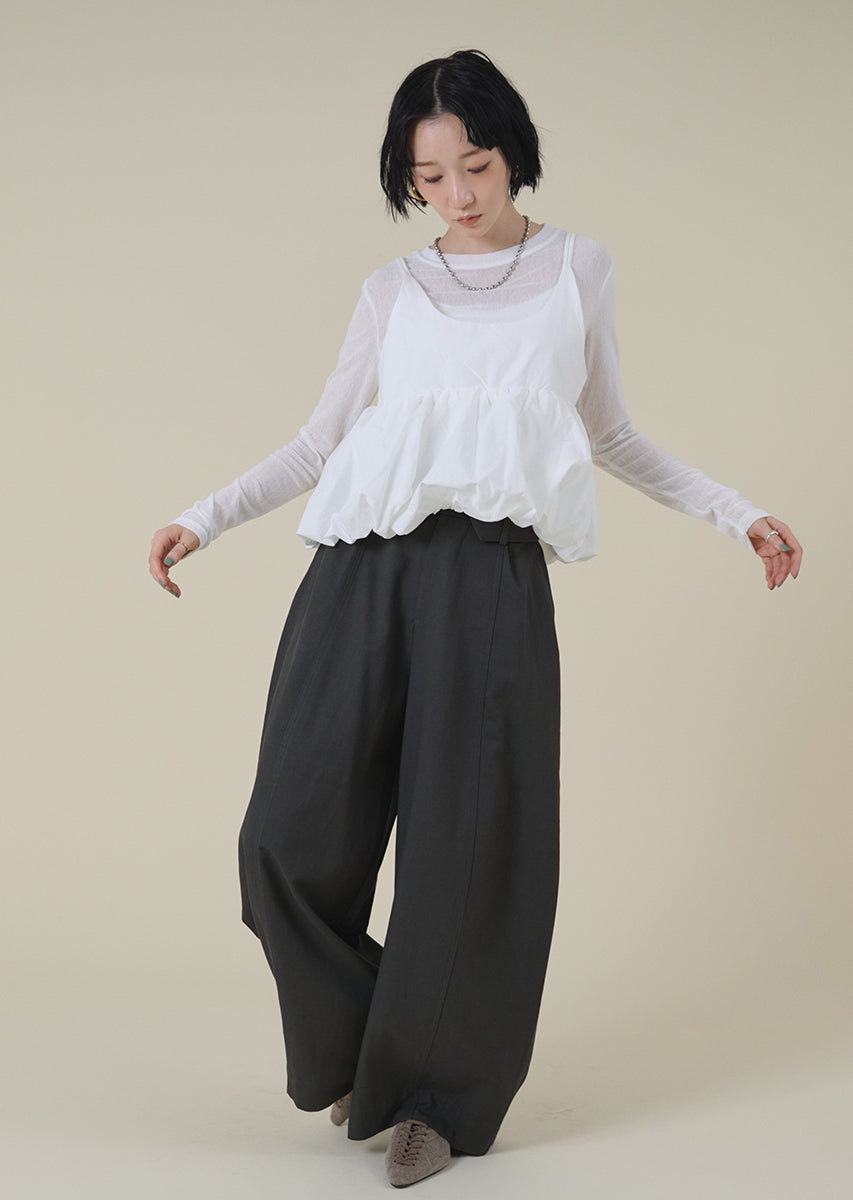 ターンバックウエストワイドパンツ