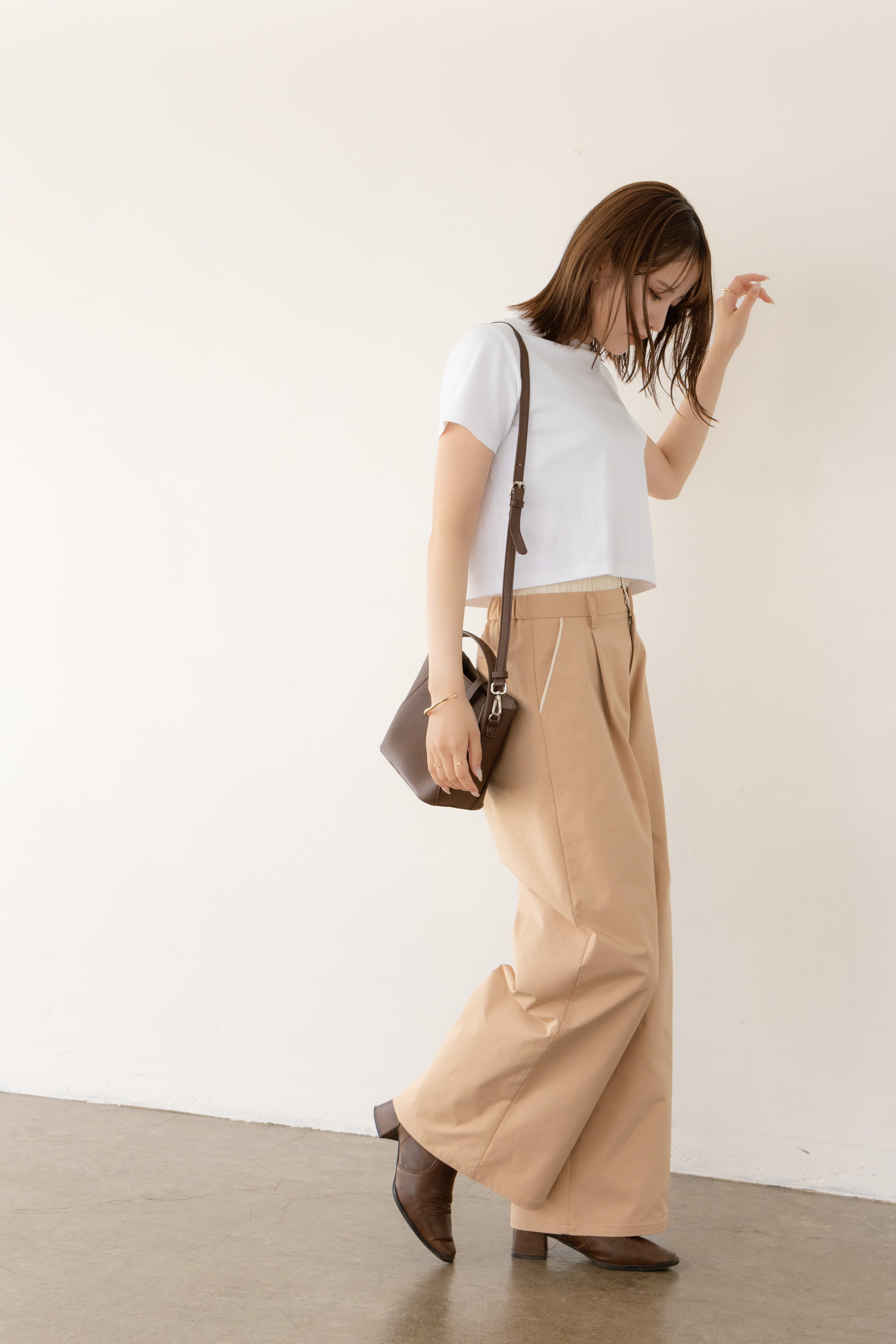 ウエストレイヤードワイドパンツ