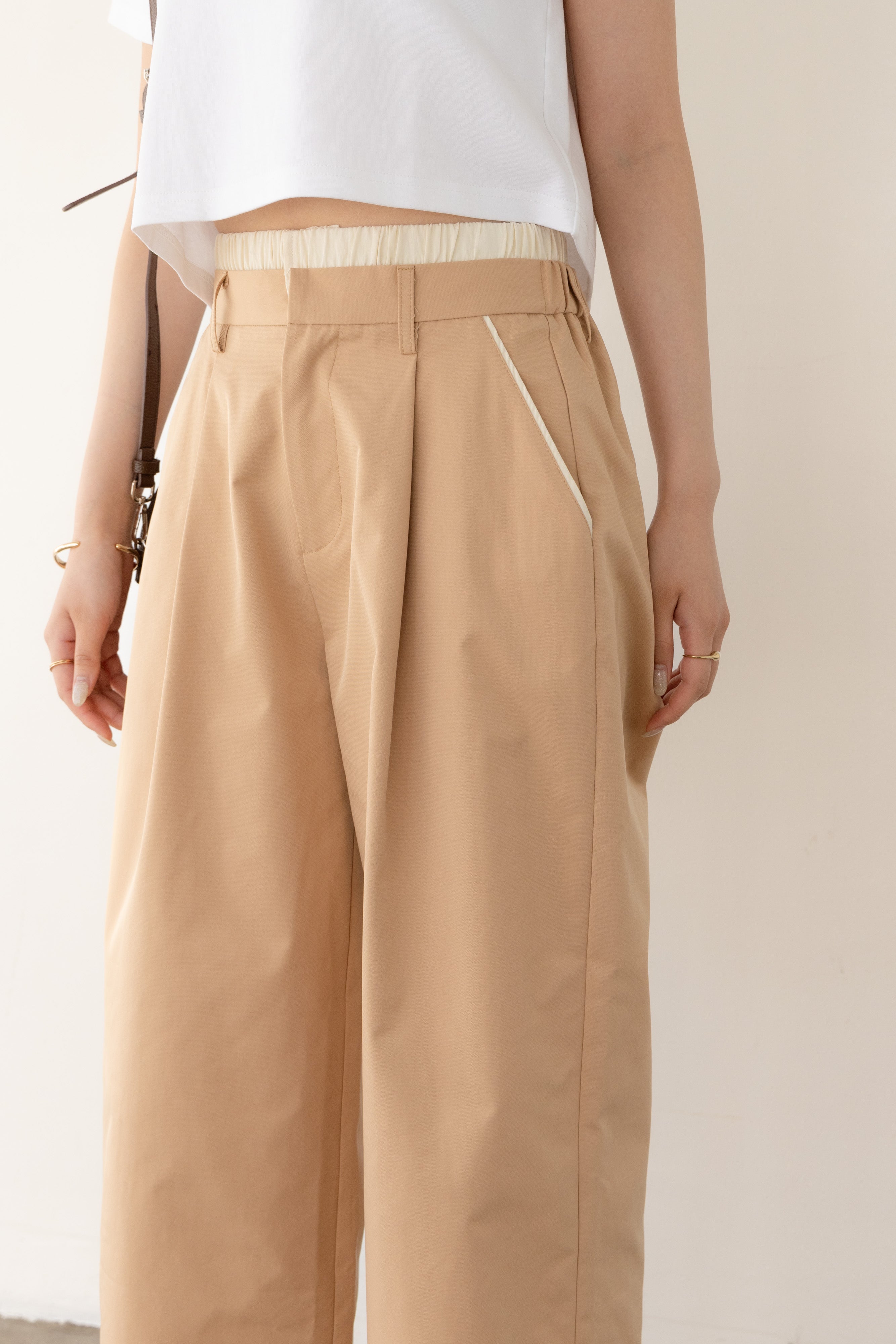 ウエストレイヤードワイドパンツ