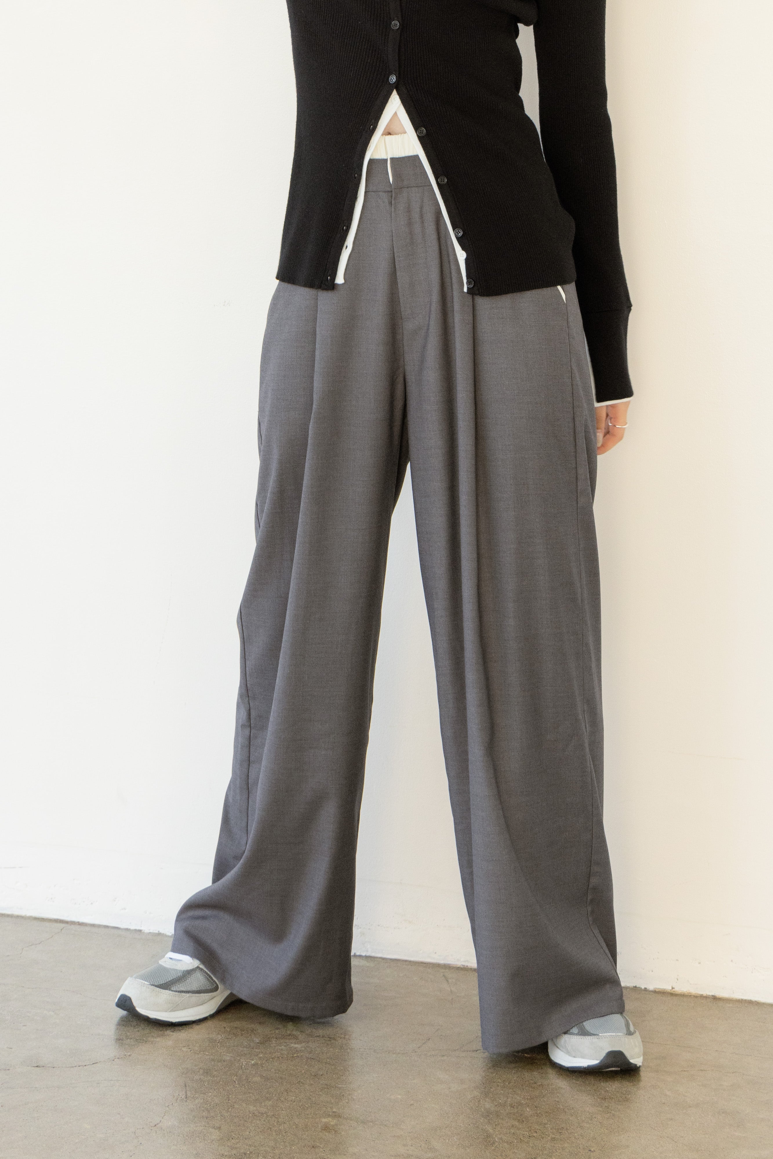 ウエストレイヤードワイドパンツ