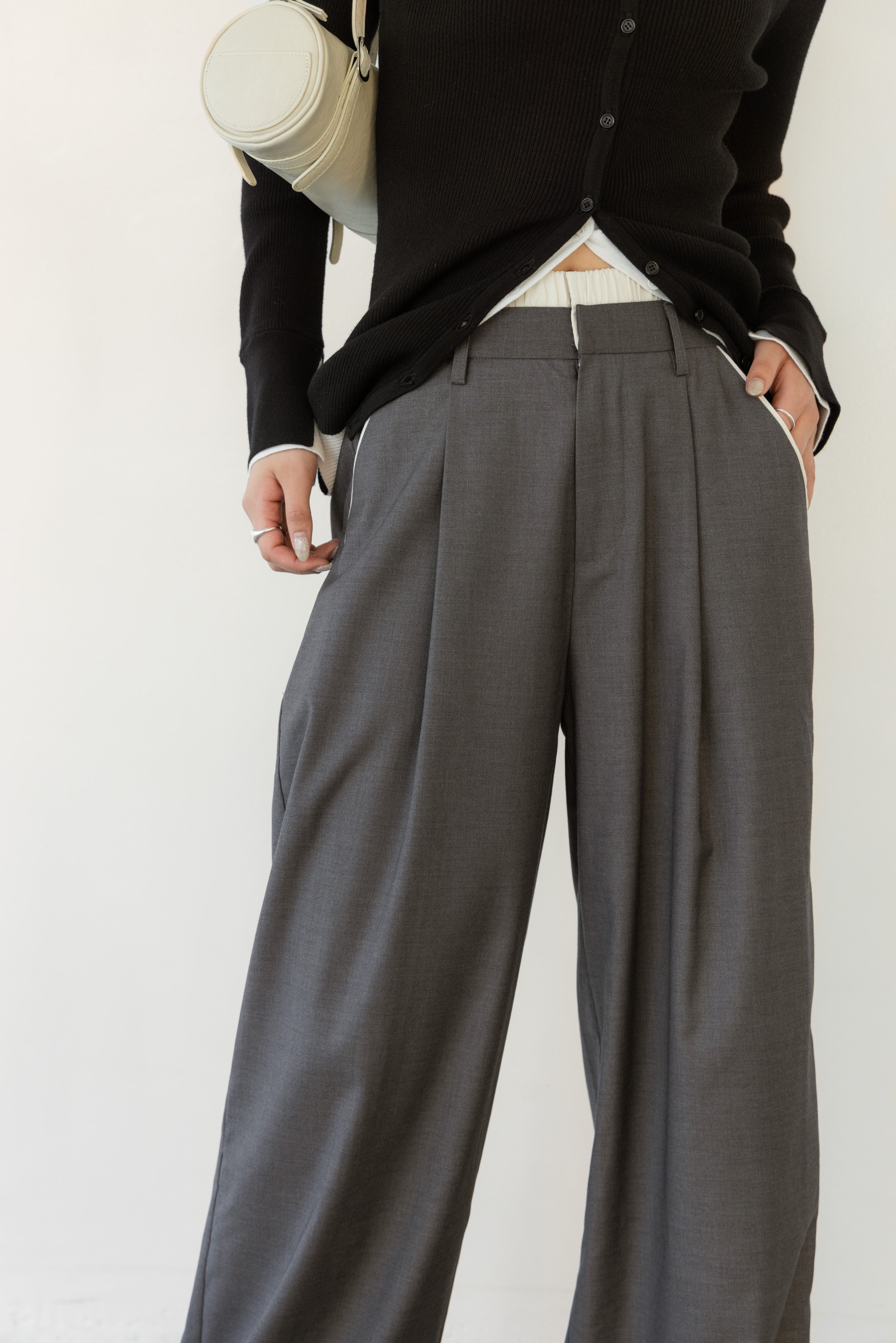 ウエストレイヤードワイドパンツ