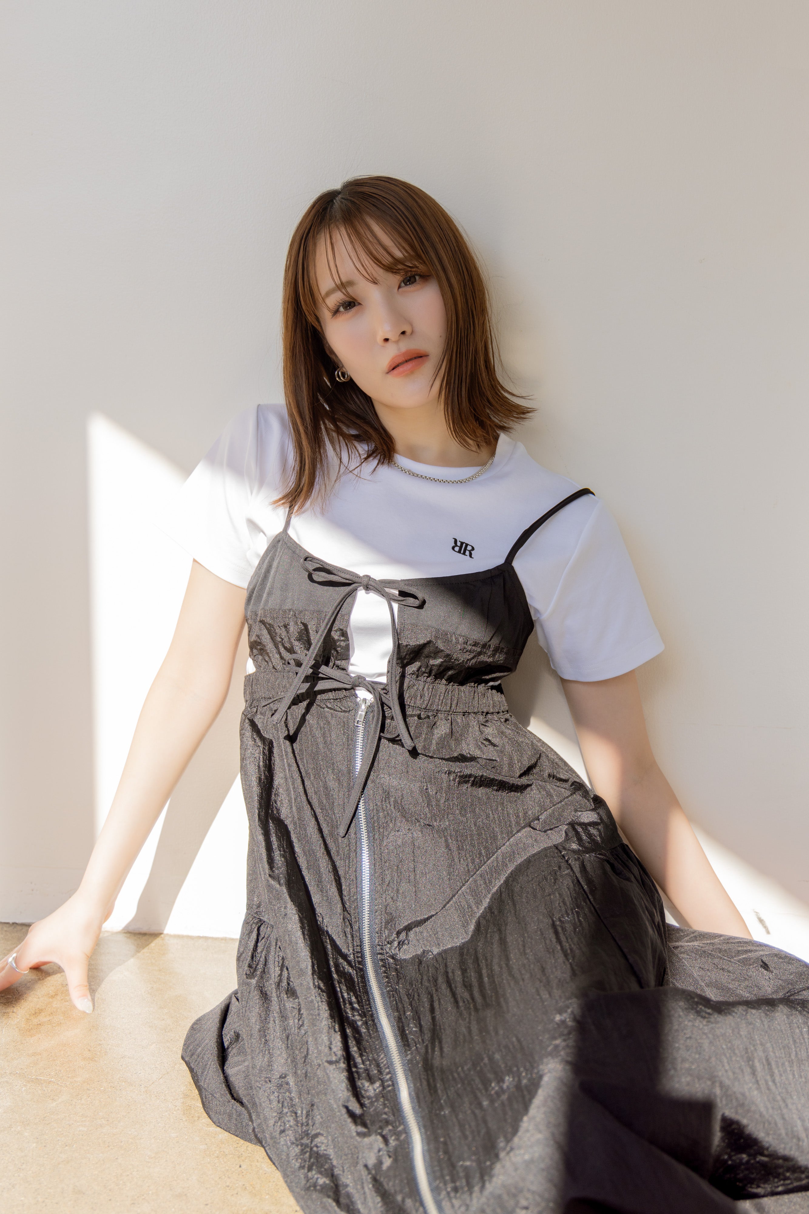 RNワンポイント刺繍クロップドＴシャツ