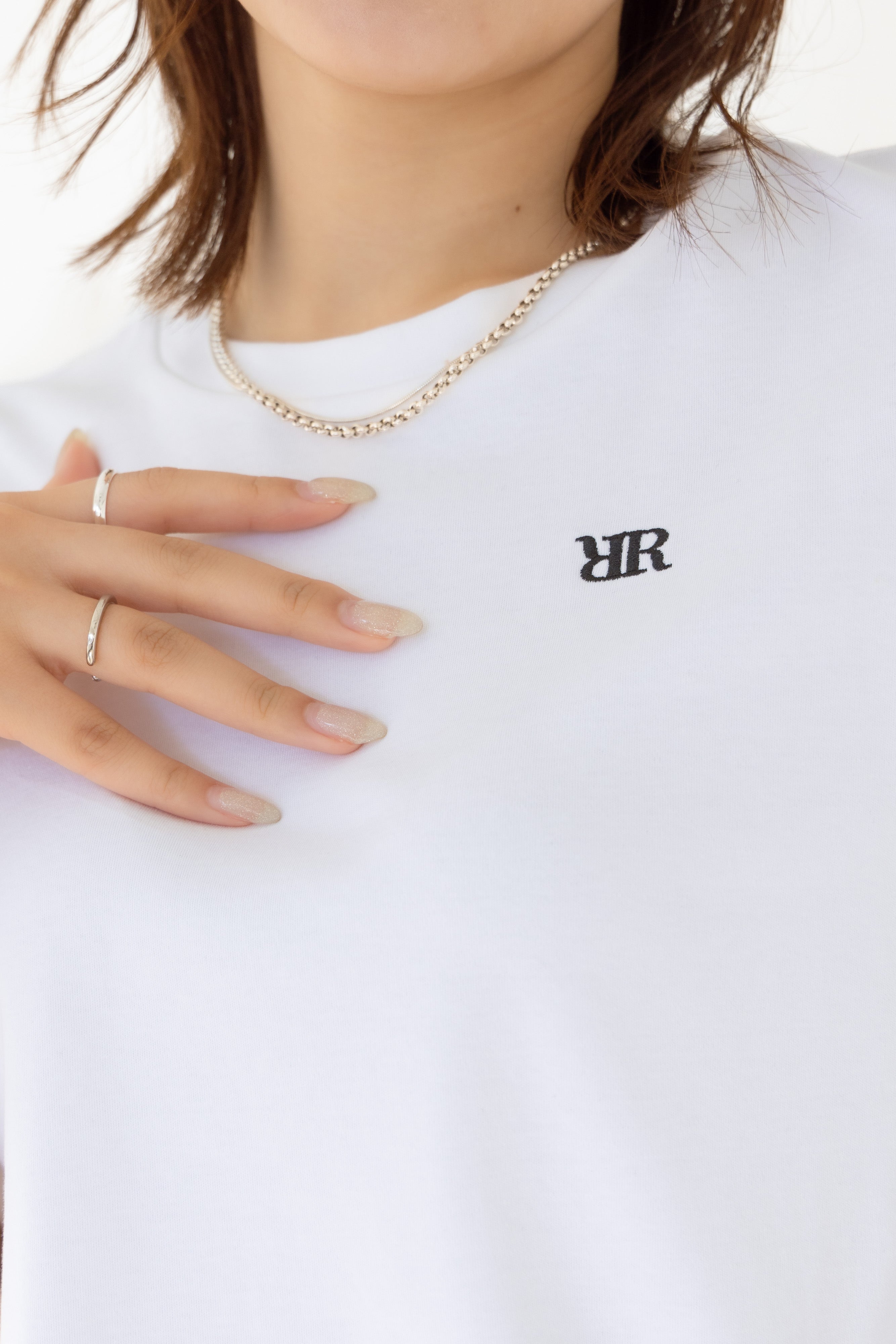 RNワンポイント刺繍クロップドTシャツ