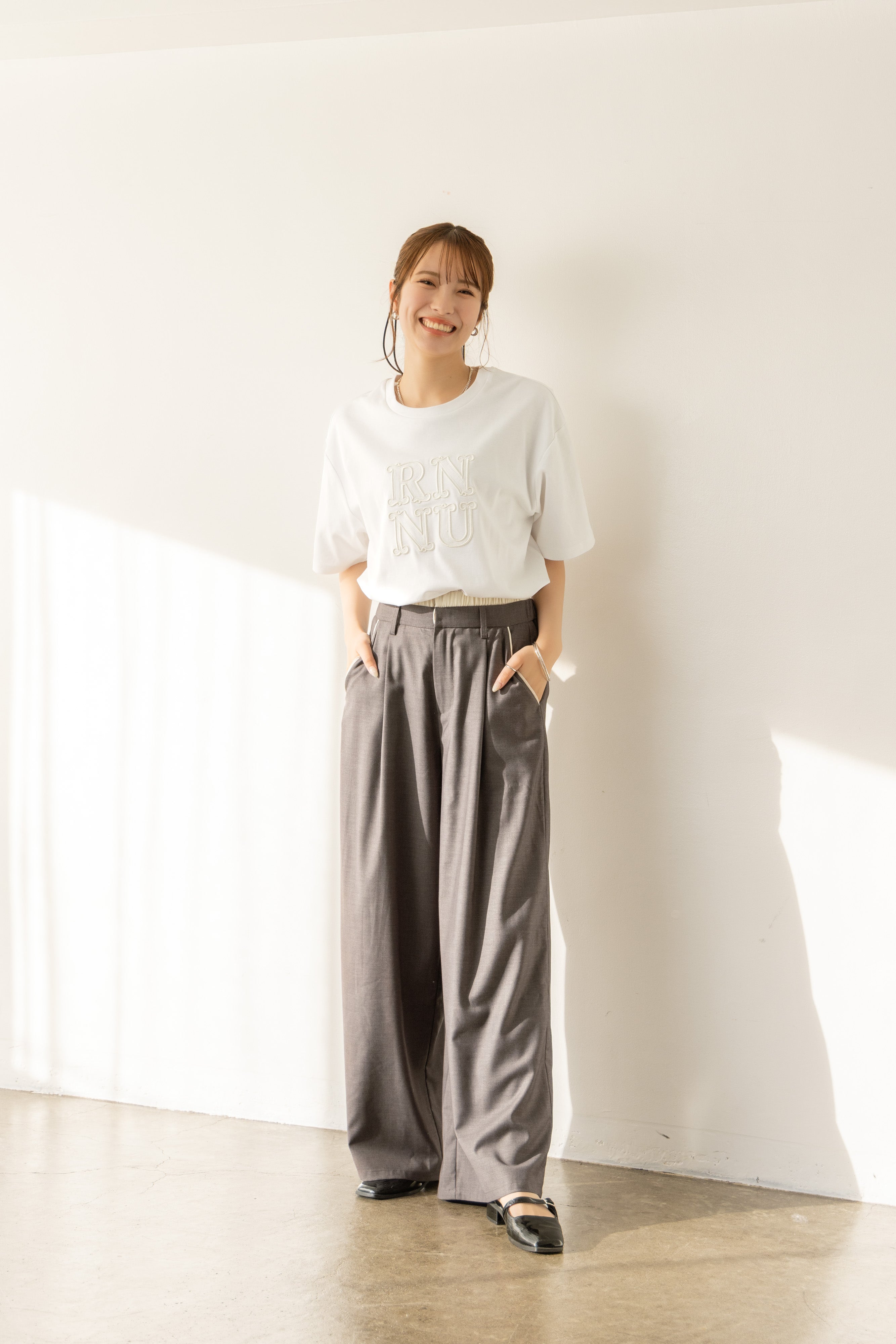 ウエストレイヤードワイドパンツ