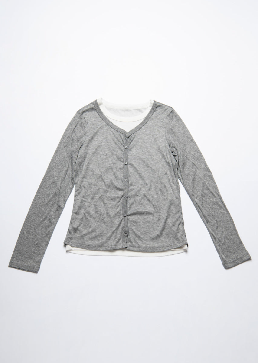 バイカラーソフトフィットカーディガン