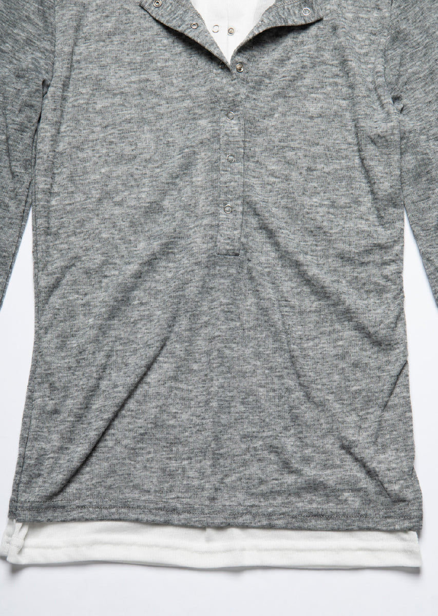 ダブルカラーヘンリーネックトップス