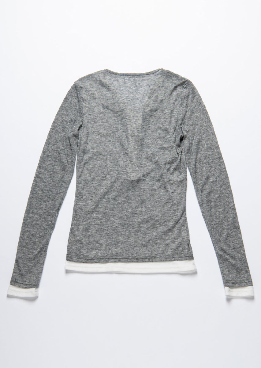 ダブルカラーヘンリーネックトップス