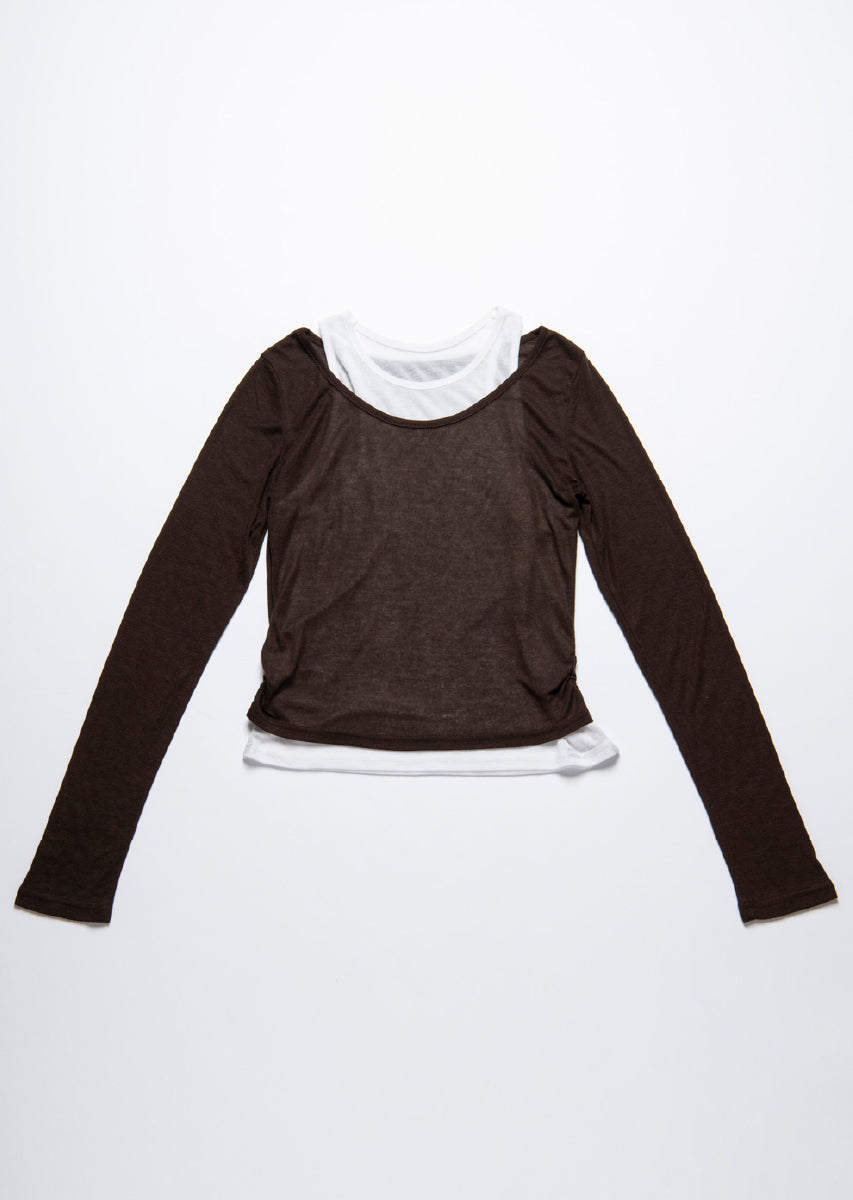 ロングスリーブレイヤードシアートップス