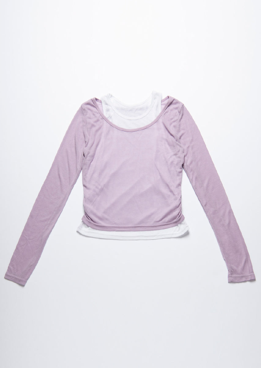 ロングスリーブレイヤードシアートップス