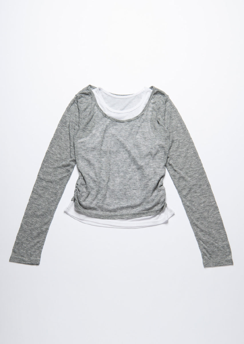 ロングスリーブレイヤードシアートップス