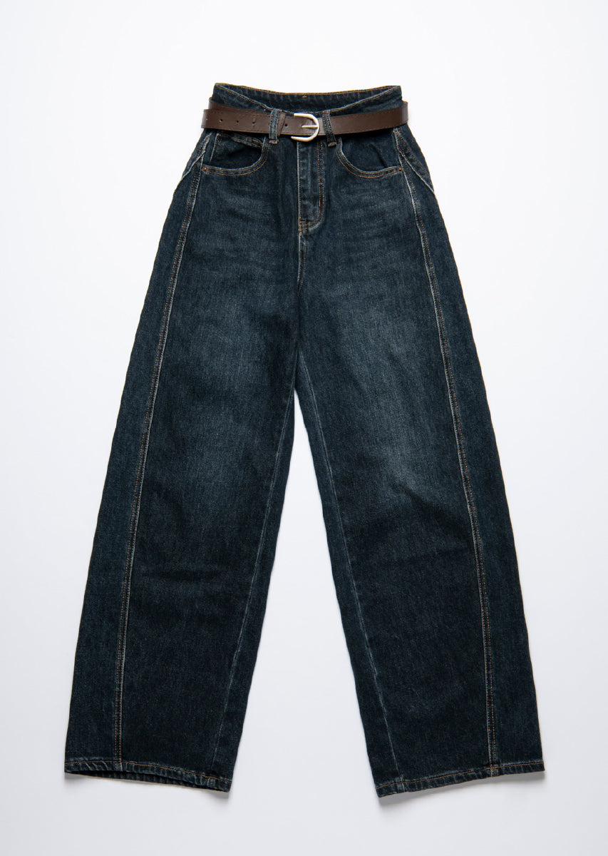 ベルトSETカーヴィーデニムパンツ