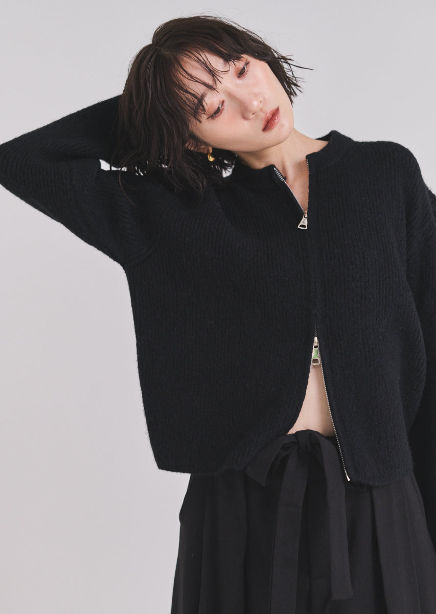 ダブルジップカーディガン