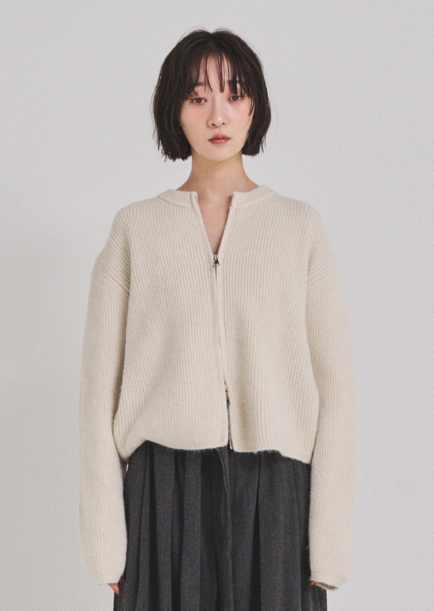 ダブルジップカーディガン
