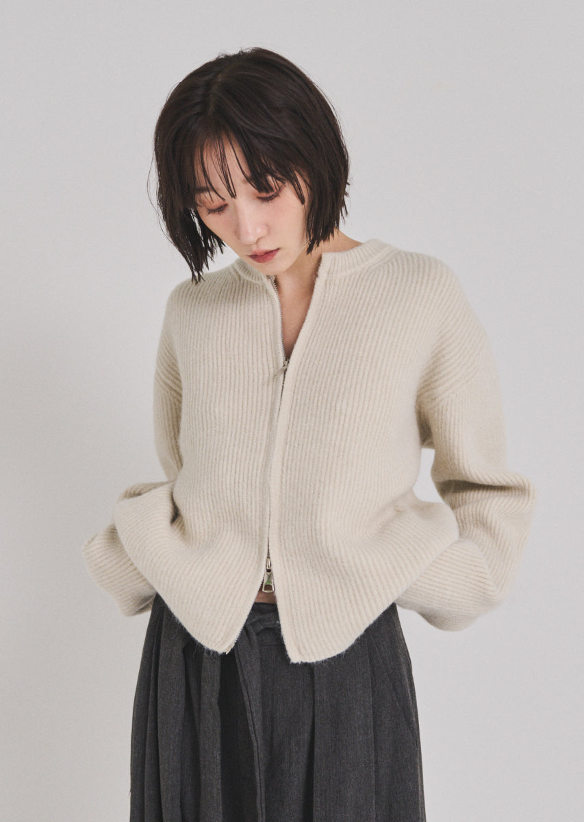 ダブルジップカーディガン