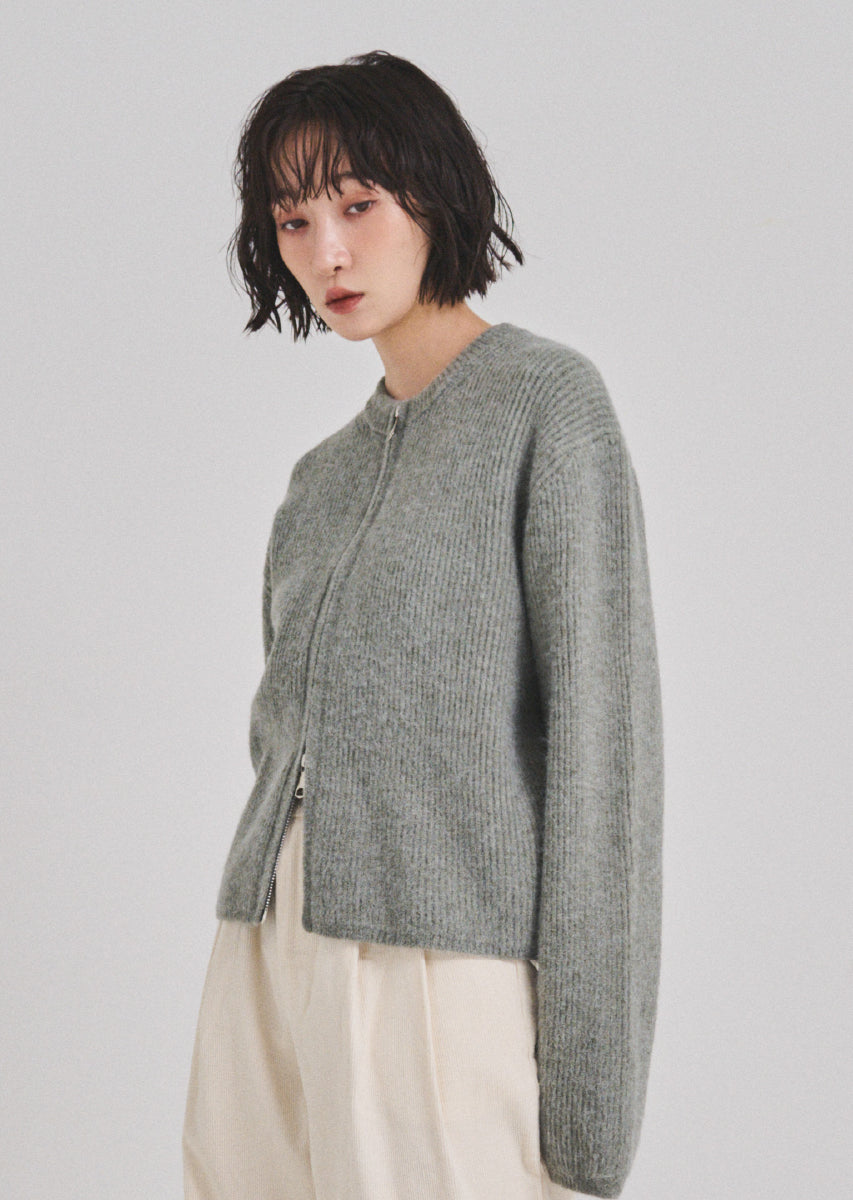 ダブルジップカーディガン