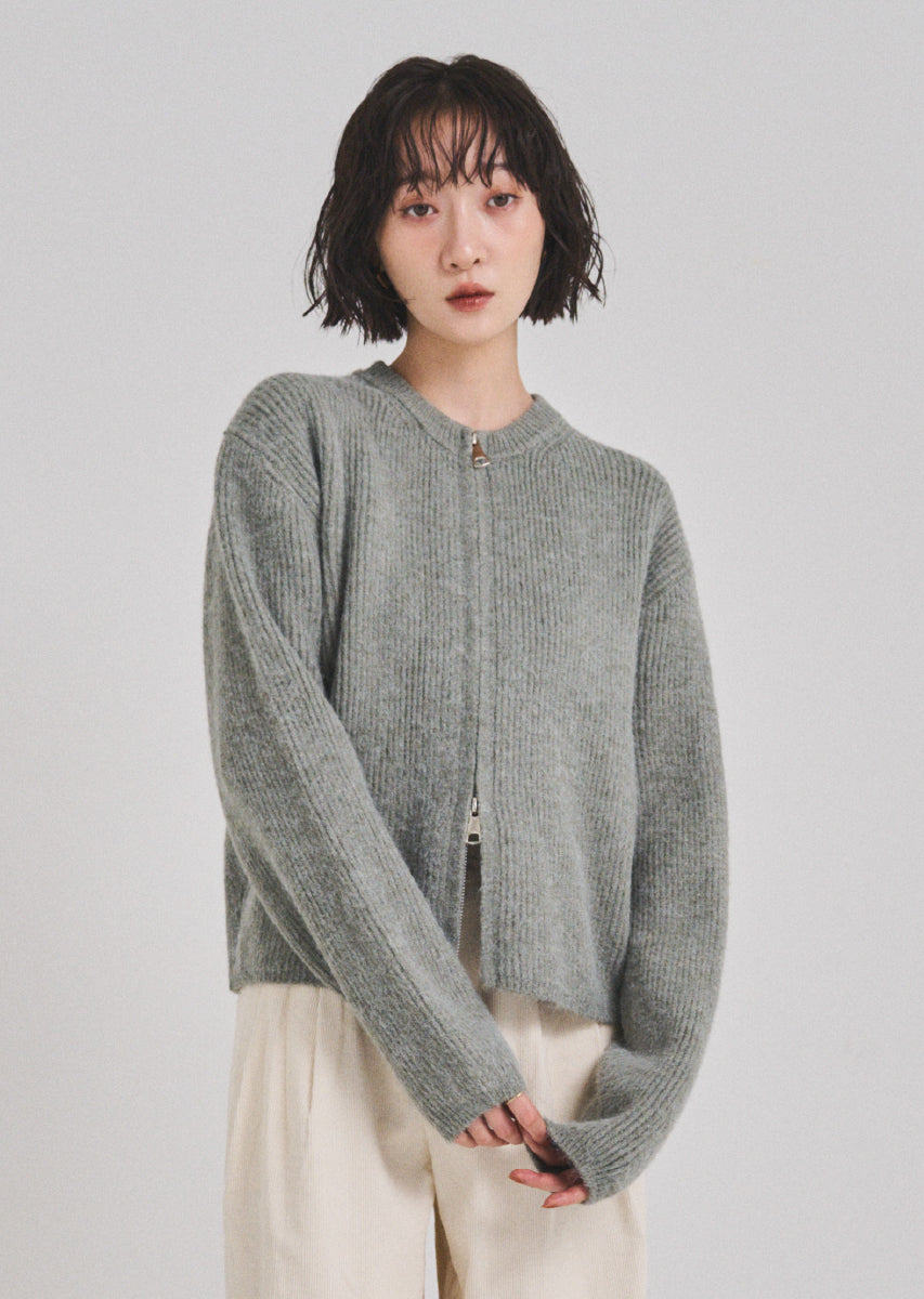 ダブルジップカーディガン