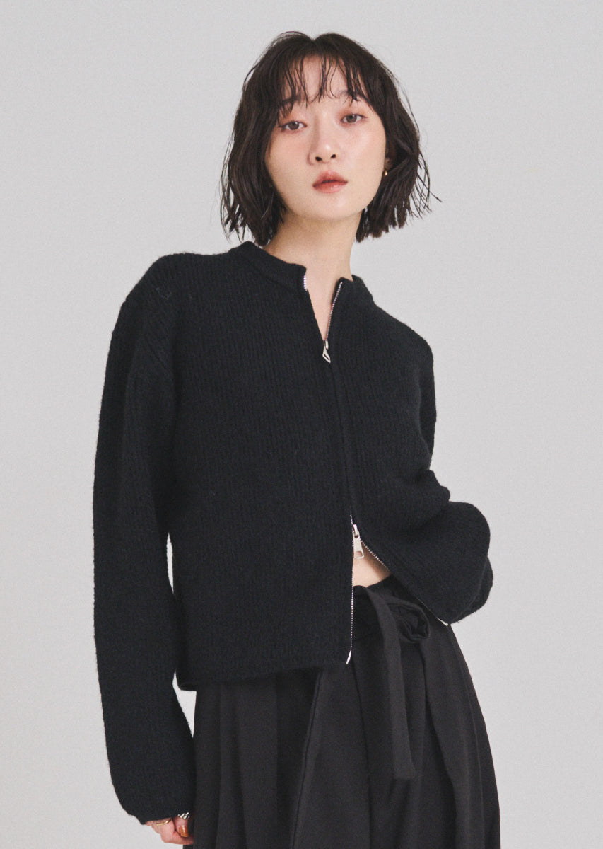 ダブルジップカーディガン