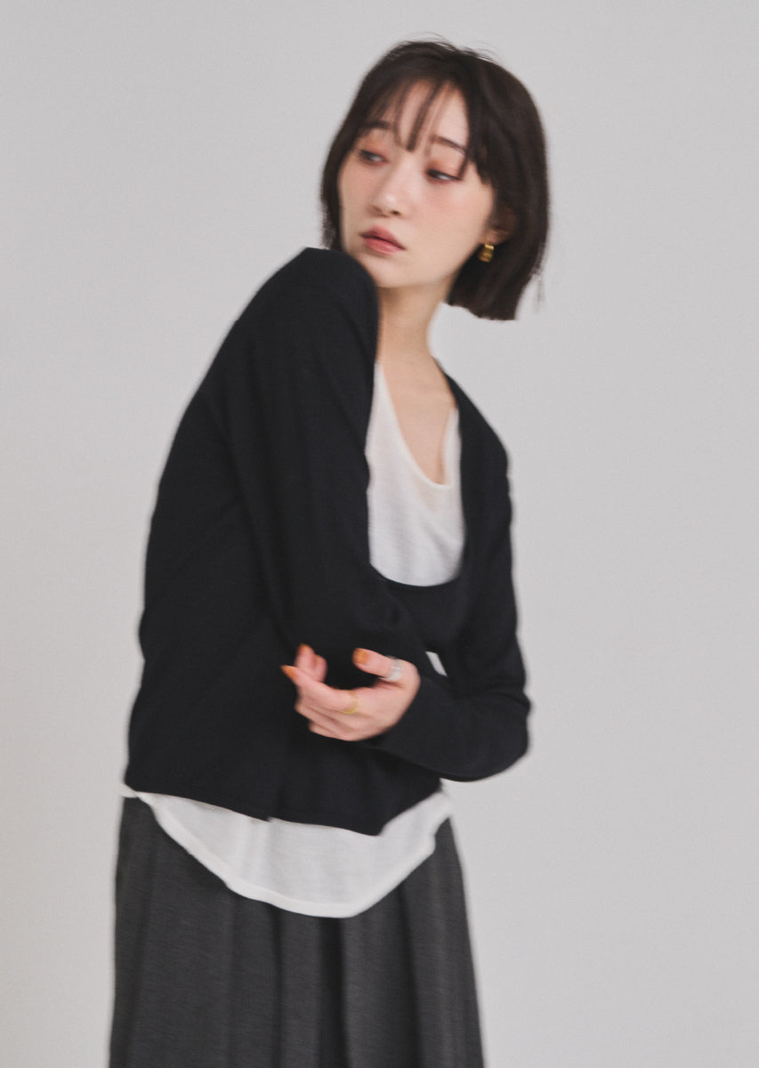 レイヤードニットトップス
