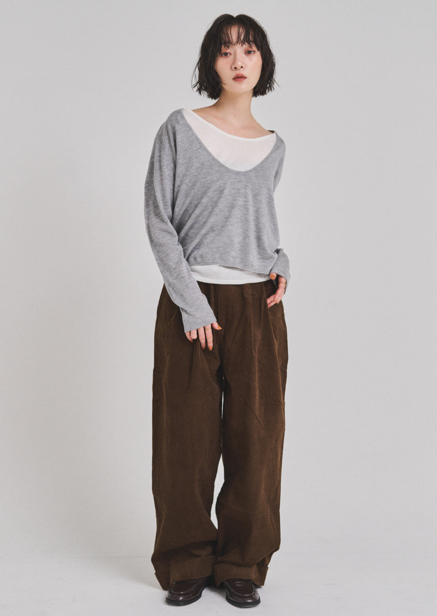 コーデュロイワイドパンツ