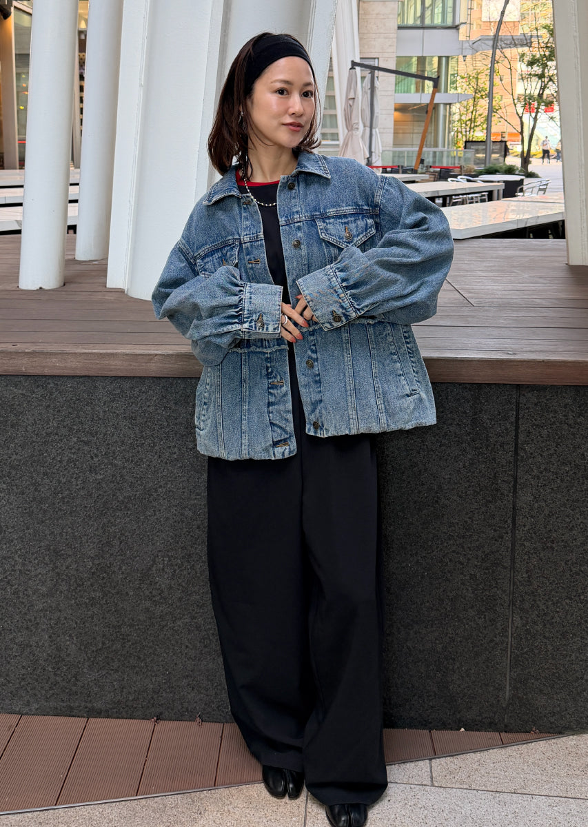 バルーンシルエットデニムブルゾン