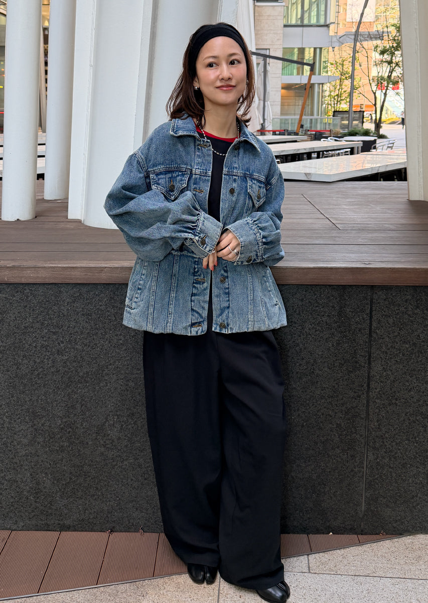 バルーンシルエットデニムブルゾン
