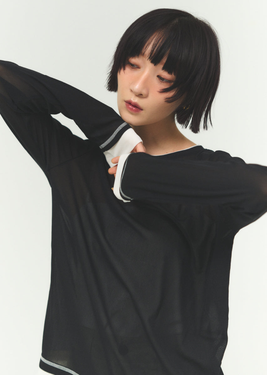 パワーネットバイカラープルオーバー