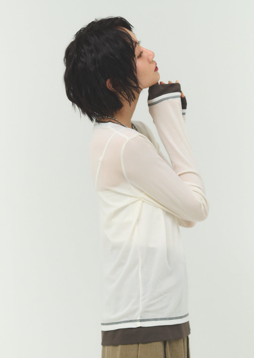 パワーネットバイカラープルオーバー