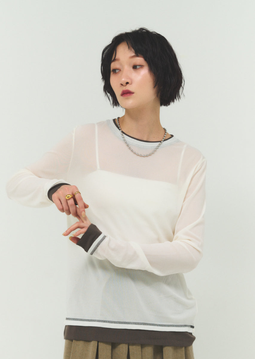 パワーネットバイカラープルオーバー