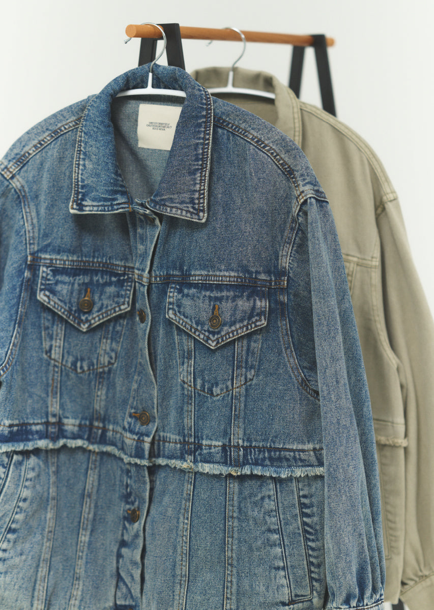 バルーンシルエットデニムブルゾン