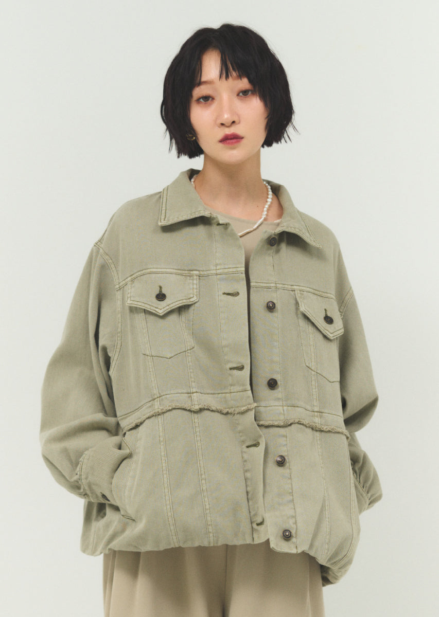 バルーンシルエットデニムブルゾン