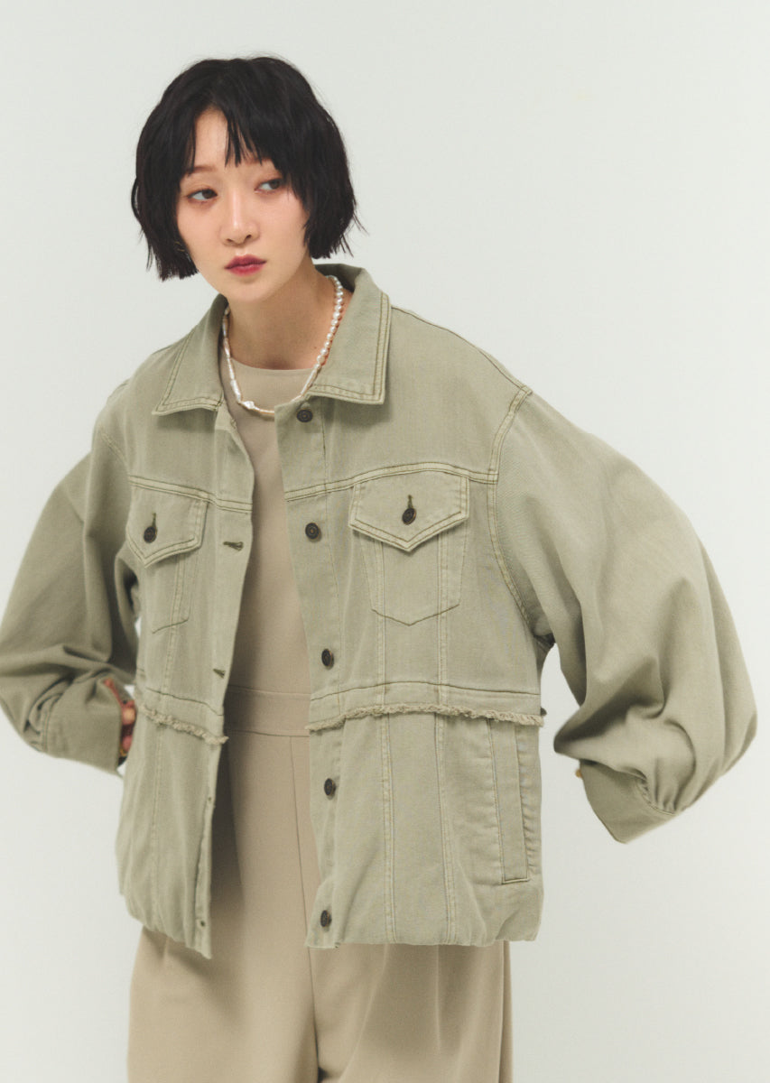 バルーンシルエットデニムブルゾン