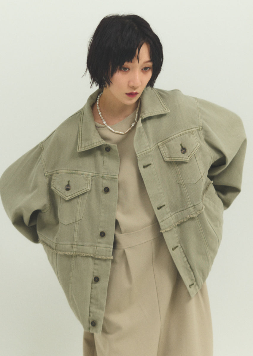 バルーンシルエットデニムブルゾン